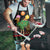 Kuwait Christmas Apron with Camel in Festive Ornaments Snowflakes and Green Red - Wonder Print Shop