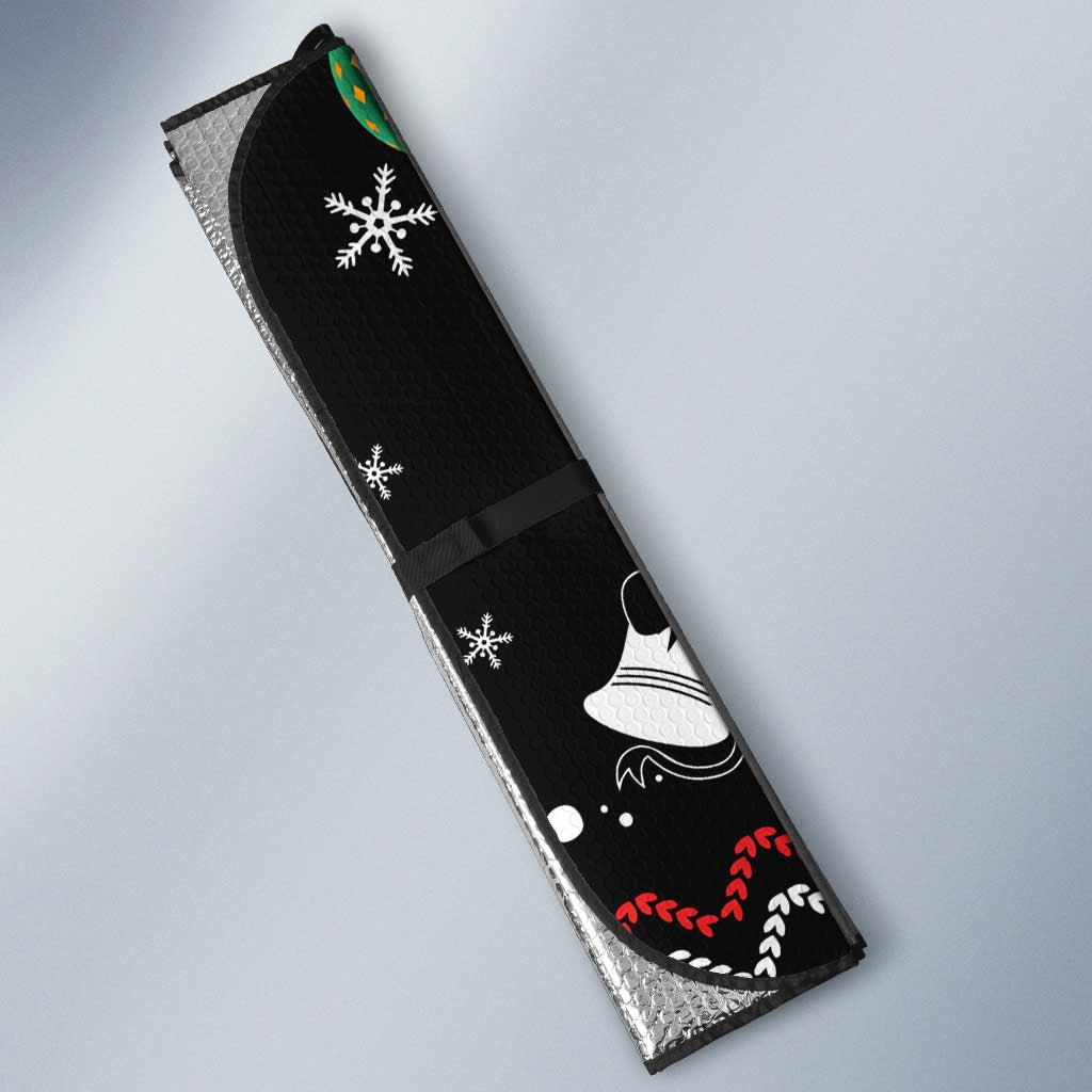 Kuwait Christmas Auto Sun Shade with Camel in Festive Ornaments Snowflakes and Green Red - Wonder Print Shop