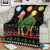 Kuwait Christmas Blanket with Camel in Festive Ornaments Snowflakes and Green Red - Wonder Print Shop