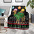 Kuwait Christmas Blanket with Camel in Festive Ornaments Snowflakes and Green Red - Wonder Print Shop