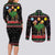 Kuwait Christmas Couples Matching Long Sleeve Bodycon Dress and Long Sleeve Button Shirt with Camel in Festive Ornaments Snowflakes and Green Red - Wonder Print Shop