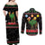 Kuwait Christmas Couples Matching Off Shoulder Maxi Dress and Long Sleeve Button Shirt with Camel in Festive Ornaments Snowflakes and Green Red - Wonder Print Shop