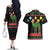 Kuwait Christmas Couples Matching Off The Shoulder Long Sleeve Dress and Hawaiian Shirt with Camel in Festive Ornaments Snowflakes and Green Red - Wonder Print Shop