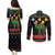Kuwait Christmas Couples Matching Puletasi and Long Sleeve Button Shirt with Camel in Festive Ornaments Snowflakes and Green Red - Wonder Print Shop
