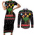 Kuwait Christmas Couples Matching Short Sleeve Bodycon Dress and Long Sleeve Button Shirt with Camel in Festive Ornaments Snowflakes and Green Red - Wonder Print Shop