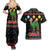 Kuwait Christmas Couples Matching Summer Maxi Dress and Hawaiian Shirt with Camel in Festive Ornaments Snowflakes and Green Red - Wonder Print Shop