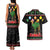 Kuwait Christmas Couples Matching Tank Maxi Dress and Hawaiian Shirt with Camel in Festive Ornaments Snowflakes and Green Red - Wonder Print Shop