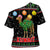 Kuwait Christmas Cross Shoulder Shirt with Camel in Festive Ornaments Snowflakes and Green Red - Wonder Print Shop