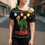 Kuwait Christmas Cross Shoulder Shirt with Camel in Festive Ornaments Snowflakes and Green Red - Wonder Print Shop