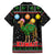 Kuwait Christmas Family Matching Long Sleeve Bodycon Dress and Hawaiian Shirt with Camel in Festive Ornaments Snowflakes and Green Red - Wonder Print Shop