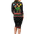 Kuwait Christmas Family Matching Long Sleeve Bodycon Dress and Hawaiian Shirt with Camel in Festive Ornaments Snowflakes and Green Red - Wonder Print Shop