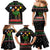 Kuwait Christmas Family Matching Mermaid Dress and Hawaiian Shirt with Camel in Festive Ornaments Snowflakes and Green Red - Wonder Print Shop