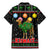 Kuwait Christmas Family Matching Mermaid Dress and Hawaiian Shirt with Camel in Festive Ornaments Snowflakes and Green Red - Wonder Print Shop
