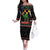 Kuwait Christmas Family Matching Off The Shoulder Long Sleeve Dress and Hawaiian Shirt with Camel in Festive Ornaments Snowflakes and Green Red - Wonder Print Shop
