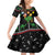 Kuwait Christmas Family Matching Off Shoulder Short Dress and Hawaiian Shirt with Camel in Festive Ornaments Snowflakes and Green Red - Wonder Print Shop