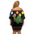 Kuwait Christmas Family Matching Off Shoulder Short Dress and Hawaiian Shirt with Camel in Festive Ornaments Snowflakes and Green Red - Wonder Print Shop