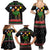 Kuwait Christmas Family Matching Summer Maxi Dress and Hawaiian Shirt with Camel in Festive Ornaments Snowflakes and Green Red - Wonder Print Shop