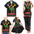 Kuwait Christmas Family Matching Tank Maxi Dress and Hawaiian Shirt with Camel in Festive Ornaments Snowflakes and Green Red - Wonder Print Shop