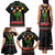 Kuwait Christmas Family Matching Tank Maxi Dress and Hawaiian Shirt with Camel in Festive Ornaments Snowflakes and Green Red - Wonder Print Shop