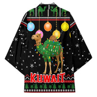 Kuwait Christmas Kimono with Camel in Festive Ornaments Snowflakes and Green Red - Wonder Print Shop