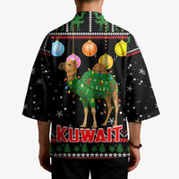 Kuwait Christmas Kimono with Camel in Festive Ornaments Snowflakes and Green Red - Wonder Print Shop