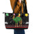 Kuwait Christmas Leather Tote Bag with Camel in Festive Ornaments Snowflakes and Green Red - Wonder Print Shop