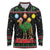 Kuwait Christmas Long Sleeve Polo Shirt with Camel in Festive Ornaments Snowflakes and Green Red - Wonder Print Shop