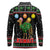 Kuwait Christmas Long Sleeve Polo Shirt with Camel in Festive Ornaments Snowflakes and Green Red - Wonder Print Shop