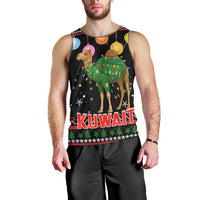 Kuwait Christmas Men Tank Top with Camel in Festive Ornaments Snowflakes and Green Red - Wonder Print Shop