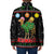 Kuwait Christmas Padded Jacket with Camel in Festive Ornaments Snowflakes and Green Red - Wonder Print Shop