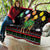 Kuwait Christmas Quilt with Camel in Festive Ornaments Snowflakes and Green Red - Wonder Print Shop