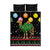 Kuwait Christmas Quilt Bed Set with Camel in Festive Ornaments Snowflakes and Green Red - Wonder Print Shop