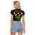 Kuwait Christmas Raglan Cropped T Shirt with Camel in Festive Ornaments Snowflakes and Green Red - Wonder Print Shop