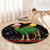 Kuwait Christmas Round Carpet with Camel in Festive Ornaments Snowflakes and Green Red - Wonder Print Shop