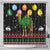 Kuwait Christmas Shower Curtain with Camel in Festive Ornaments Snowflakes and Green Red - Wonder Print Shop