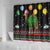Kuwait Christmas Shower Curtain with Camel in Festive Ornaments Snowflakes and Green Red - Wonder Print Shop