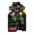 Kuwait Christmas Sleeveless Puffer Jacket with Camel in Festive Ornaments Snowflakes and Green Red - Wonder Print Shop