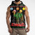 Kuwait Christmas Sleeveless Zip Hoodie with Camel in Festive Ornaments Snowflakes and Green Red - Wonder Print Shop