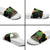 Kuwait Christmas Slide Sandals with Camel in Festive Ornaments Snowflakes and Green Red - Wonder Print Shop