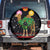 Kuwait Christmas Spare Tire Cover with Camel in Festive Ornaments Snowflakes and Green Red - Wonder Print Shop