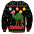 Kuwait Christmas Sweatshirt with Camel in Festive Ornaments Snowflakes and Green Red - Wonder Print Shop