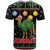 Kuwait Christmas T Shirt with Camel in Festive Ornaments Snowflakes and Green Red - Wonder Print Shop