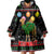 Kuwait Christmas Wearable Blanket Hoodie with Camel in Festive Ornaments Snowflakes and Green Red - Wonder Print Shop