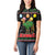 Kuwait Christmas Women Polo Shirt with Camel in Festive Ornaments Snowflakes and Green Red - Wonder Print Shop