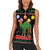 Kuwait Christmas Women Sleeveless Polo Shirt with Camel in Festive Ornaments Snowflakes and Green Red - Wonder Print Shop