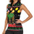 Kuwait Christmas Women Sleeveless Polo Shirt with Camel in Festive Ornaments Snowflakes and Green Red - Wonder Print Shop