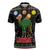 Kuwait Christmas Zipper Polo Shirt with Camel in Festive Ornaments Snowflakes and Green Red - Wonder Print Shop