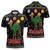 Kuwait Christmas Zipper Polo Shirt with Camel in Festive Ornaments Snowflakes and Green Red - Wonder Print Shop