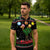 Kuwait Christmas Zipper Polo Shirt with Camel in Festive Ornaments Snowflakes and Green Red - Wonder Print Shop