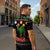 Kuwait Christmas Zipper Polo Shirt with Camel in Festive Ornaments Snowflakes and Green Red - Wonder Print Shop